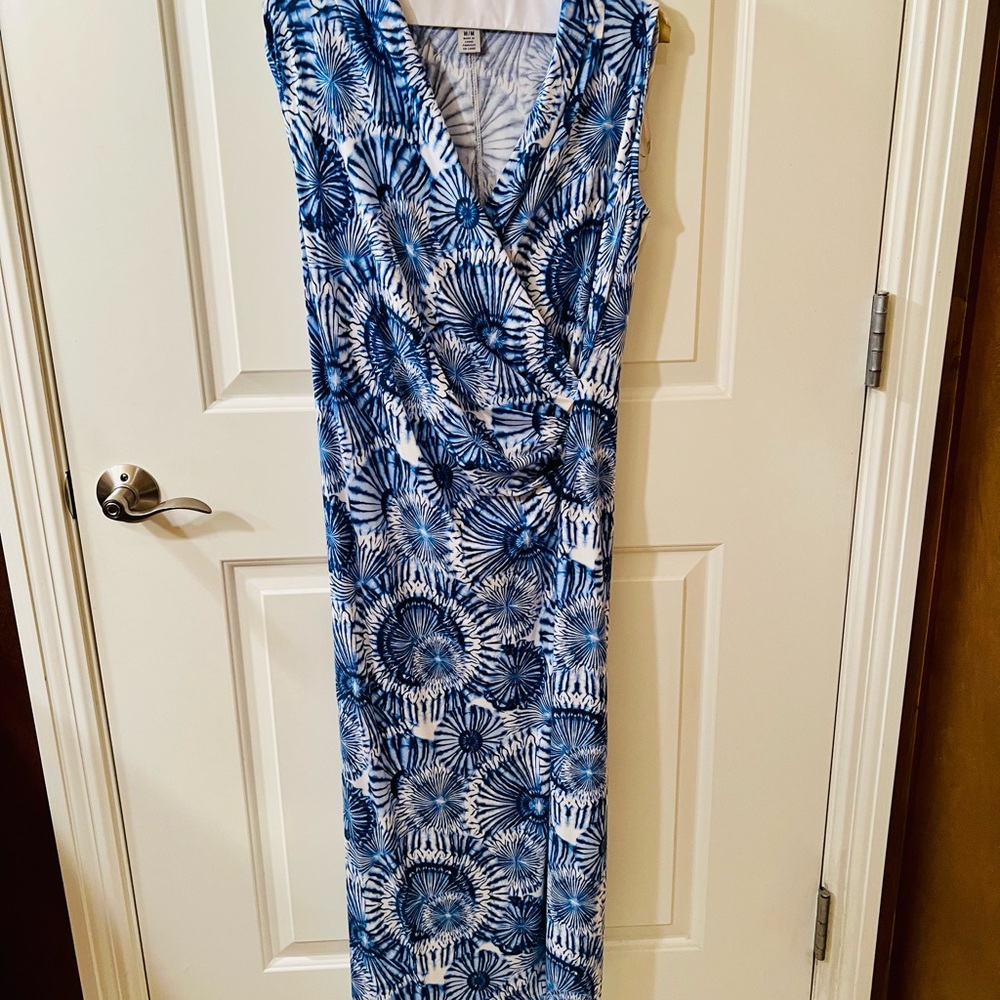 Blue Floral Sleeveless Dress